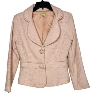 Elevenses Womens Pink Tweed Blazer Size 6 Elle Woods Office Academia‎ Career